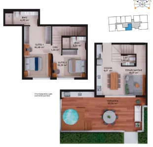 Apartamento com 2 Quartos à venda, 116m² no Pedra Branca, Palhoça