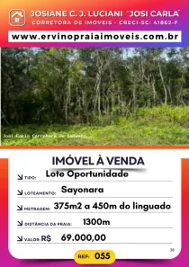 Lote/Terreno à venda, 375m² no Praia do Ervino, São Francisco do Sul