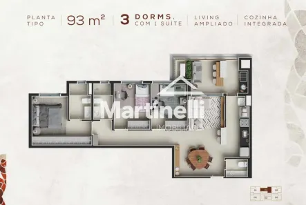 Apartamento com 3 Quartos à venda, 92m² no Plazas de España, Ribeirão Preto