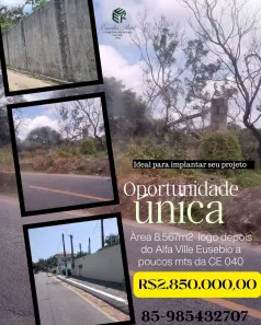 Lote/Terreno à venda, 8560m² no Jacundá, Aquiraz