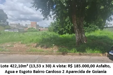 Lote/Terreno à venda, 422m² no Cardoso Continuação, Aparecida de Goiânia
