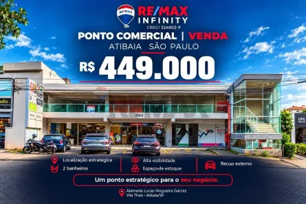 Sala Comercial à venda, 137m² no Vila Thais, Atibaia