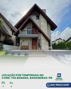 Casa de Condomínio com 5 Quartos para alugar, 260m² no , Bananeiras