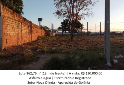 Lote/Terreno à venda, 362m² no Nova Olinda, Aparecida de Goiânia