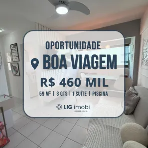 Apartamento com 3 Quartos à venda, 59m² no Boa Viagem, Recife