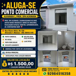 Ponto Comercial para alugar, 30m² no Alvorada, Manaus