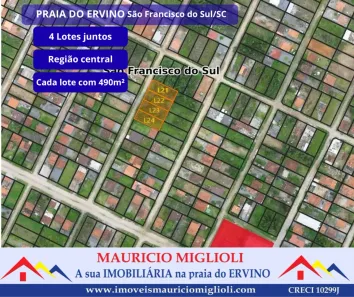 Lote/Terreno à venda, 490m² no Praia do Ervino, São Francisco do Sul
