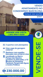 Apartamento com 2 Quartos à venda, 47m² no Centro-Norte, Cuiabá