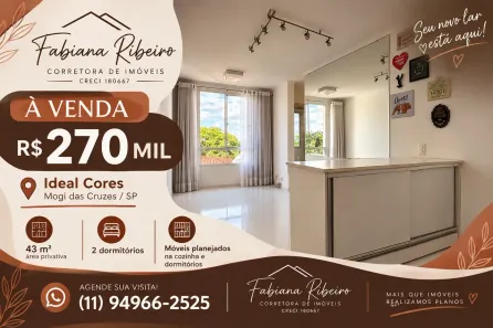 Apartamento com 2 Quartos à venda, 43m² no Cézar de Souza, Mogi das Cruzes