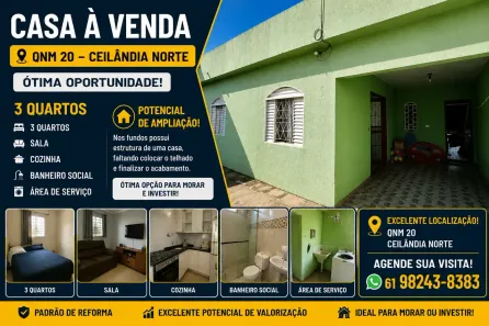 Casa com 3 Quartos à venda, 150m² no Ceilândia Norte, Brasília