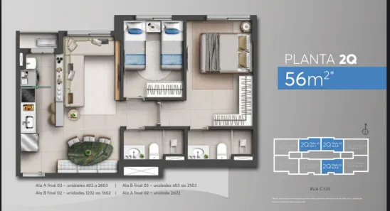 Apartamento com 2 Quartos à venda, 56m² no Jardim América, Goiânia