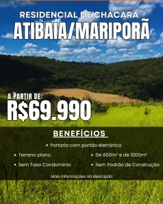 Lote/Terreno à venda, 600m² no Centro, Atibaia