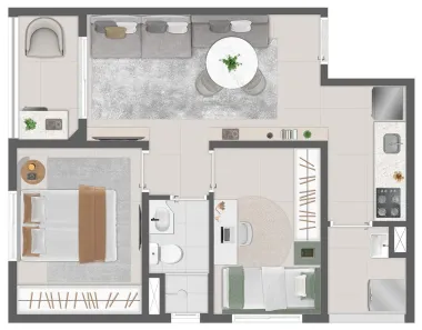 Apartamento com 2 Quartos à venda, 44m² no Rio Pequeno, São Paulo