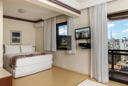 Flat com 1 Quarto para alugar, 41m² no Cerqueira César, São Paulo