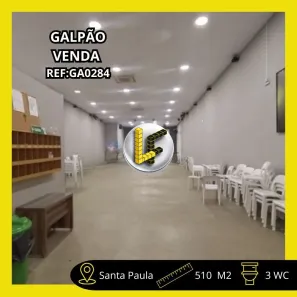 Galpão/Depósito/Armazém à venda, 510m² no Santa Paula, São Caetano do Sul