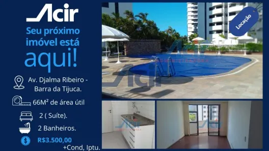 Apartamento com 2 Quartos para alugar, 65m² no Barra da Tijuca, Rio de Janeiro