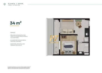 Apartamento com 2 Quartos à venda, 34m² no Bom Retiro, São Paulo