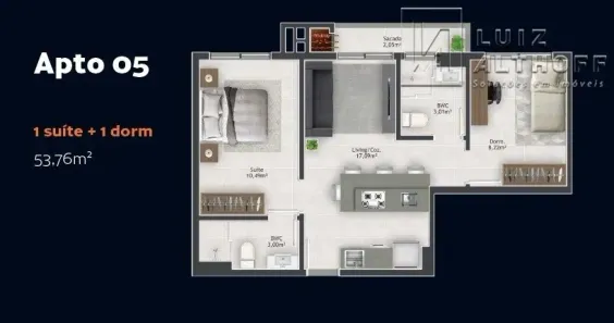 Apartamento com 2 Quartos à venda no Pagani, Palhoça