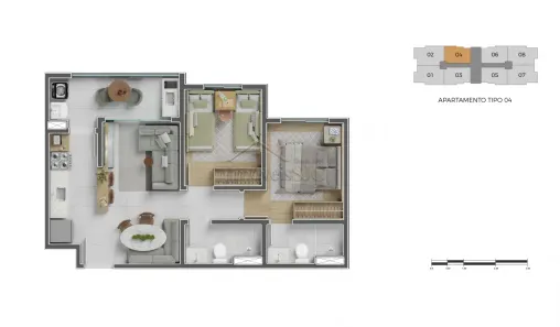Apartamento com 2 Quartos à venda, 68m² no Palmeiras de São José, São José dos Campos