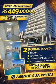 Apartamento com 2 Quartos à venda, 70m² no Guilhermina, Praia Grande