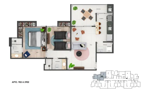 Apartamento com 2 Quartos à venda, 75m² no Alto dos Passos, Juiz de Fora