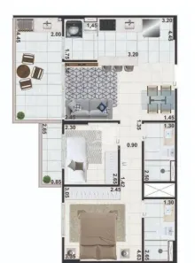 Apartamento com 2 Quartos à venda, 67m² no Pitangueiras, Guarujá