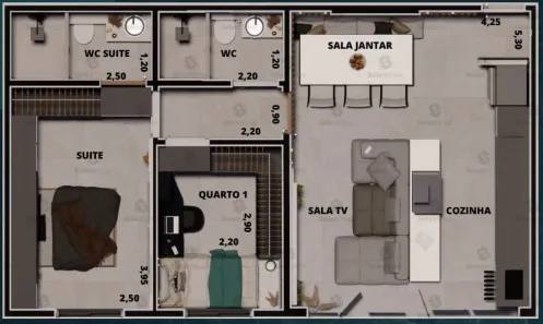 Apartamento com 2 Quartos à venda, 53m² no Vila Nossa Senhora das Vitórias, Mauá