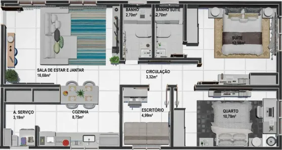 Apartamento com 3 Quartos à venda, 72m² no Vila Lucy, Goiânia