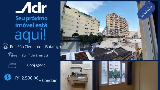 Apartamento com 1 Quarto para alugar, 23m² no Botafogo, Rio de Janeiro