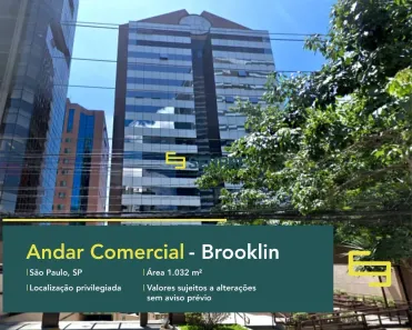 Imóvel Comercial para alugar, 1032m² no Cidade Monções, São Paulo