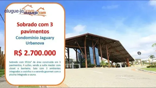 Sobrado com 4 Quartos à venda, 350m² no Condomínio Residencial Jaguary, São José dos Campos