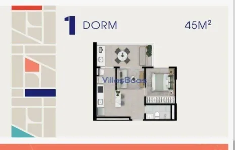 Apartamento com 1 Quarto à venda, 46m² no Condomínio Royal Park, São José dos Campos