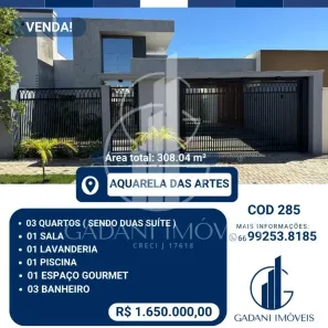 Casa de Condomínio com 3 Quartos à venda, 183m² no Aquarela das Artes, Sinop