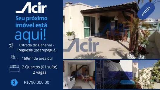 Cobertura com 2 Quartos à venda, 168m² no Freguesia (Jacarepaguá), Rio de Janeiro