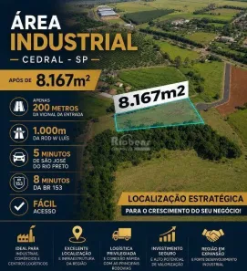 Lote/Terreno à venda, 8167m² no Parque Industrial Marcelo Barros, Cedral
