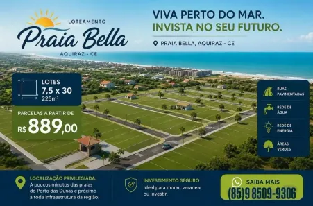 Lote/Terreno à venda, 225m² no Tapera, Aquiraz
