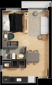 Apartamento com 1 Quarto à venda, 44m² no Floresta, Porto Alegre