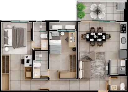 Apartamento com 2 Quartos à venda, 75m² no Setor Pedro Ludovico, Goiânia