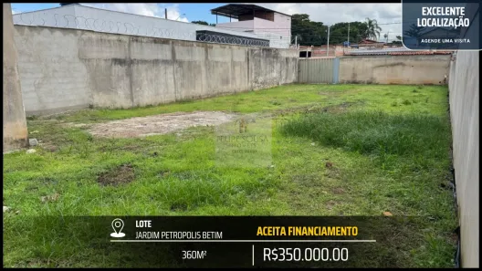 Lote/Terreno à venda, 360m² no Petrópolis, Betim