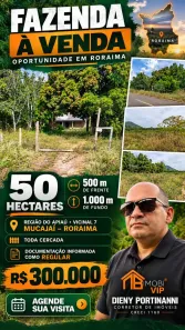 Lote/Terreno com 1 Quarto à venda, 50000m² no Centro, Mucajaí