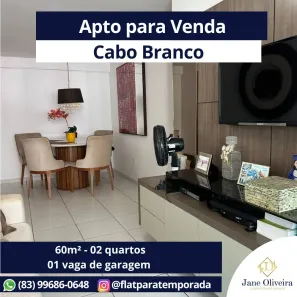 Apartamento com 2 Quartos à venda, 60m² no Cabo Branco, João Pessoa