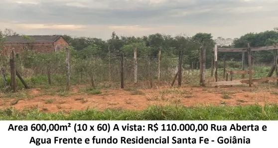 Lote/Terreno à venda, 600m² no Residencial Santa Fé I, Goiânia