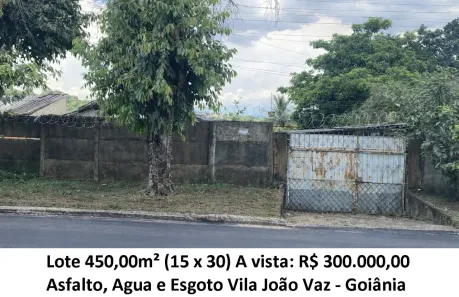 Lote/Terreno à venda, 450m² no Vila João Vaz, Goiânia