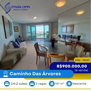 Apartamento com 2 Quartos à venda, 101m² no Caminho das Árvores, Salvador