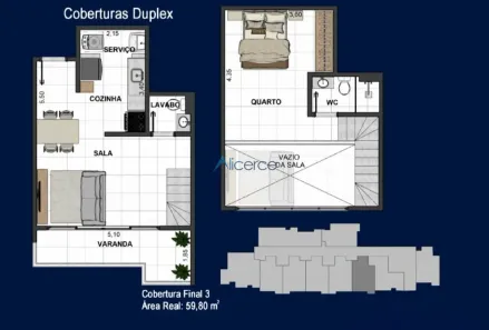 Cobertura com 2 Quartos à venda, 60m² no São Mateus, Juiz de Fora