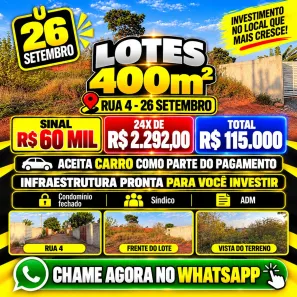 Lote/Terreno à venda, 400m² no Setor Habitacional Vicente Pires, Brasília