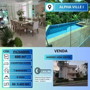 Casa de Condomínio com 4 Quartos à venda, 600m² no Alphaville I, Salvador