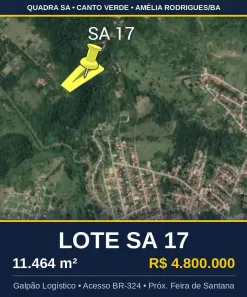 Lote/Terreno à venda, 11464m² no , Amélia Rodrigues