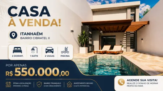 Casa com 2 Quartos à venda, 93m² no Cibratel II, Itanhaém
