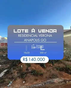 Lote/Terreno à venda, 200m² no Loteamento Residencial Verona, Anápolis